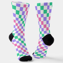 Candy shop diagonal checkerboard pattern ソックス