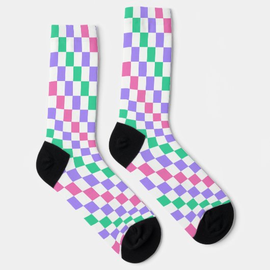 Candy shop diagonal checkerboard pattern ソックス (右)