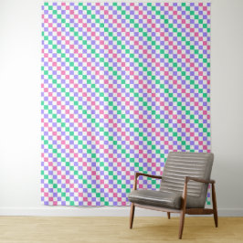 Candy shop diagonal checkerboard pattern タペストリー