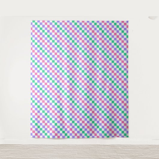 Candy shop diagonal checkerboard pattern タペストリー (正面)