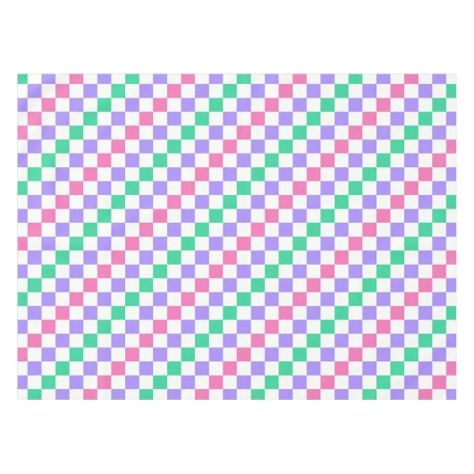 Candy shop diagonal checkerboard pattern テーブルクロス (正面(横))