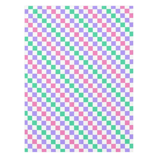 Candy shop diagonal checkerboard pattern テーブルクロス (正面)
