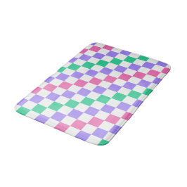 Candy shop diagonal checkerboard pattern バスマット