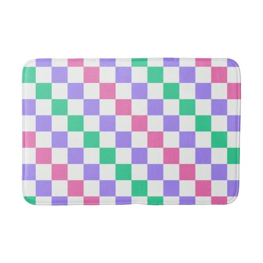 Candy shop diagonal checkerboard pattern バスマット (正面)