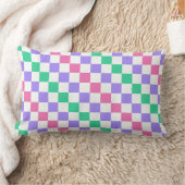 Candy shop diagonal checkerboard pattern ランバークッション (ブランケット)