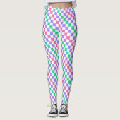 Candy shop diagonal checkerboard pattern レギンス (正面)