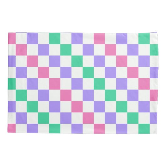 Candy shop diagonal checkerboard pattern 枕カバー (裏面-左)