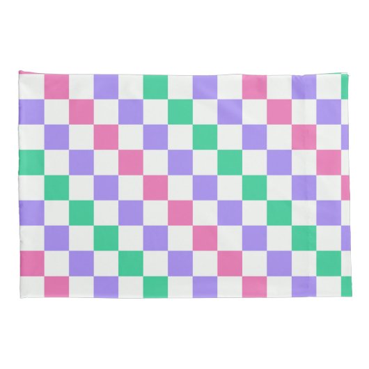 Candy shop diagonal checkerboard pattern 枕カバー (裏面-右)
