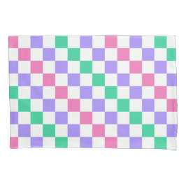 Candy shop diagonal checkerboard pattern 枕カバー