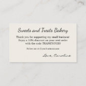 Candy Small Business Thank You 名刺 (裏面)