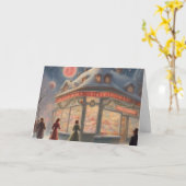 Candy store on a Winter evening Christmas カード (黄色い花)