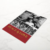 Candy Stripe Peace & Love Photo Collage 箔シーズンカード (回転した状態)