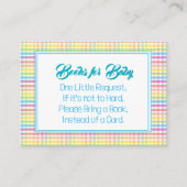 Candy Stripe Pink Colorful Rainbow Baby Shower エンクロージャーカード (正面)