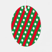 Candy Stripe & Polka Dot Metal Christmas Ornament  メタルオーナメント (正面左)