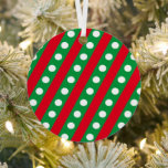 Candy Stripe & Polka Dot Metal Christmas Ornament  メタルオーナメント<br><div class="desc">Candy cane stripes and vintage polka dots... 

Great little Christmas gift idea...  stocking stuffer...  or Christmas decoration...  or tuck inside a greeting card... </div>