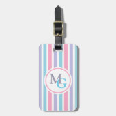 Candy Striped Monogrammed ラゲッジタグ (正面縦)
