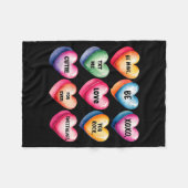 Candy Sweet Heart Valentines Day Design For Women  フリースブランケット (正面(横))
