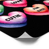 Candy Sweet Heart Valentines Day Design For Women  ポスター (角)