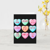 Candy Sweet Hearts Love Valentines Day Shirt Women カード (黄色い花)