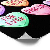 Candy Sweet Hearts Love Valentines Day Shirt Women ポスター (角)