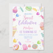 Candy theme Birthday Invitation template, Candylan 招待状 (正面)