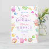 Candy theme Birthday Invitation template, Candylan 招待状 (スタンド正面)