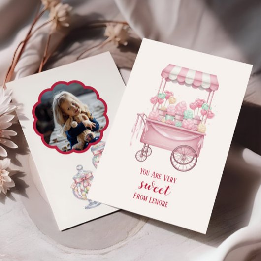 Candy Theme Kids Valentine Photo Card, ノートカード