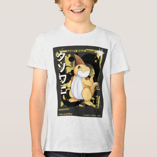 Candy Wolf Smash | バンザクロ トライブレンドTシャツ (正面)
