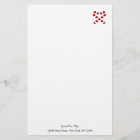 candycaneが付いているカスタムなクリスマスの文房具の紙 便箋 (正面)