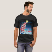 Candycane Christmas Tree with Flamingoes Tシャツ (正面フル)