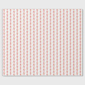 Candycane Star Doodle CHRISTMAS Holiday Red White ラッピングペーパー (フラット)