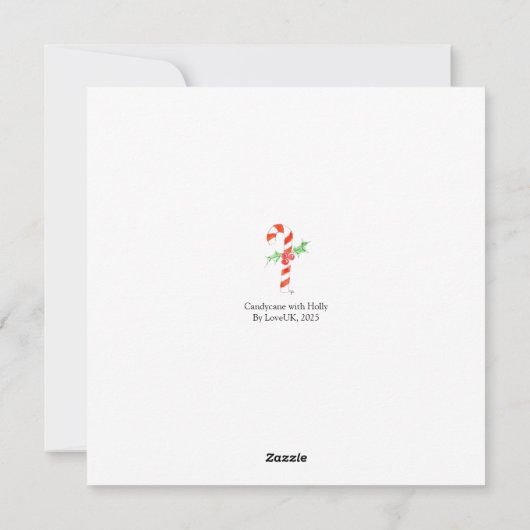 Candycane With Holly シーズンカード (裏面)