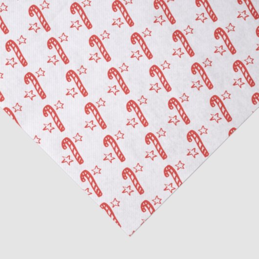Candycanes Stars Doodle CHRISTMAS Holiday Red Whit 薄葉紙 (詳細)