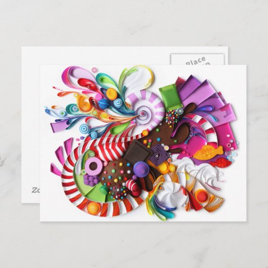 CandyCrashはこインスパイアのはがき ポストカード (正面/裏面)