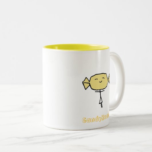 CandyHeadの至福の黄色のマグ ツートーンマグカップ (正面右)