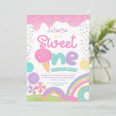 Candyland and Ice Cream 1st Birthday 招待状 (スタンド正面)