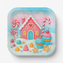 Candyland Holiday Party Paper Plates