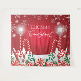 Candyland holidays christmas banner backdrop  タペストリー