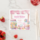 Candyland Twins Baby Shower Sweets Paper Napkin スタンダードカクテルナプキン (インサイチュ)