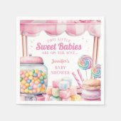 Candyland Twins Baby Shower Sweets Paper Napkin スタンダードカクテルナプキン (正面)