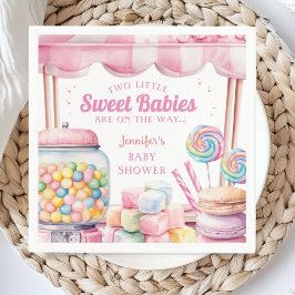 Candyland Twins Baby Shower Sweets Paper Napkin スタンダードカクテルナプキン