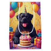 Cane Corso Birthday Celebration ミディアムペーパーバッグ (裏面)