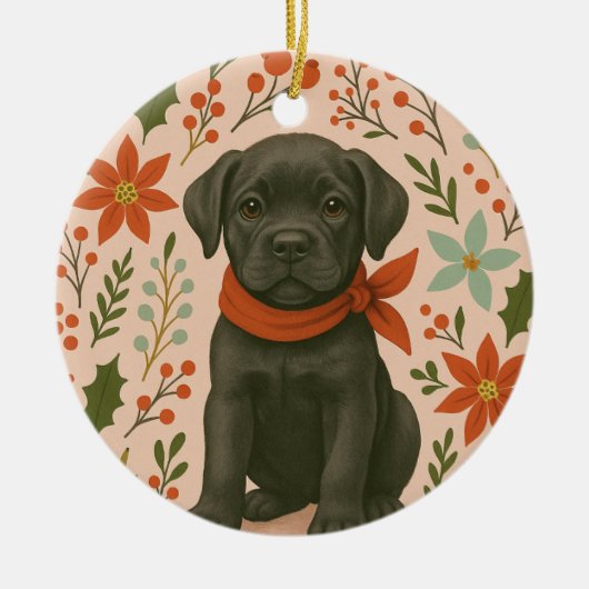 Cane Corso Christmas セラミックオーナメント (正面)