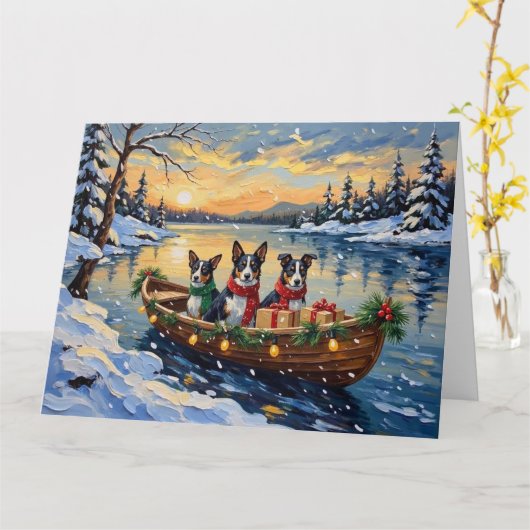 Cane Corso Christmas Boat Holiday カード (黄色い花)