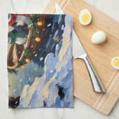 Cane Corso Christmas Boat Holiday キッチンタオル (四つ折り)