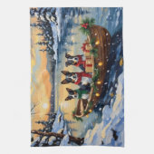 Cane Corso Christmas Boat Holiday キッチンタオル (縦)