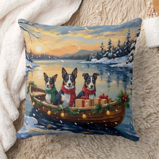 Cane Corso Christmas Boat Holiday クッション (ブランケット)
