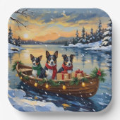 Cane Corso Christmas Boat Holiday ペーパープレート (正面)