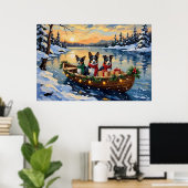 Cane Corso Christmas Boat Holiday ポスター (ホームオフィス)