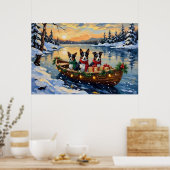 Cane Corso Christmas Boat Holiday ポスター (キッチン)